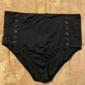 Jessica Simpson high rise swim bottom. Sz. XL. NWT. Cute details.